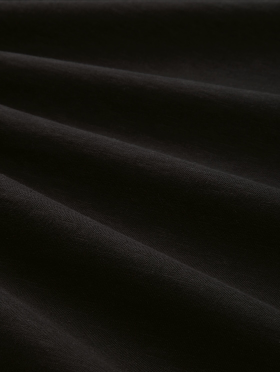 Cotton 3/4-sleeve top - deep black