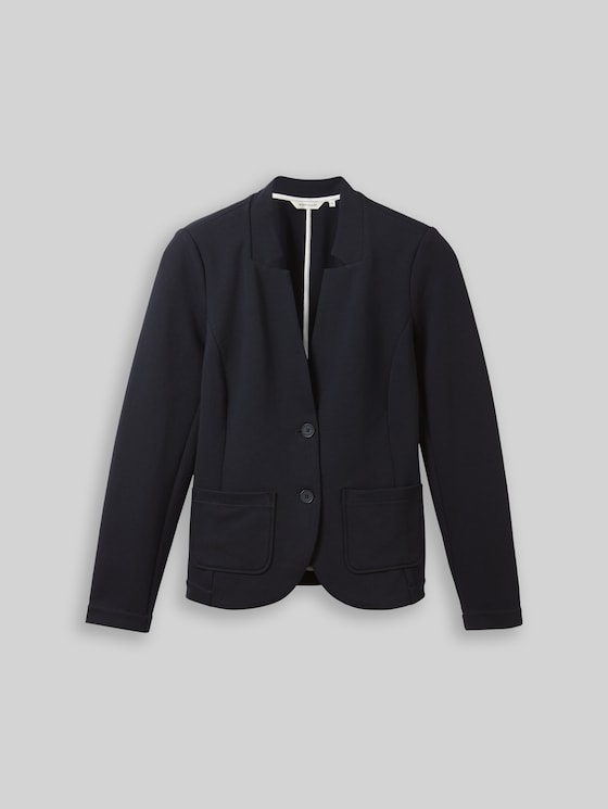 Slim-fit blazer with ottoman texture - sky captain blue