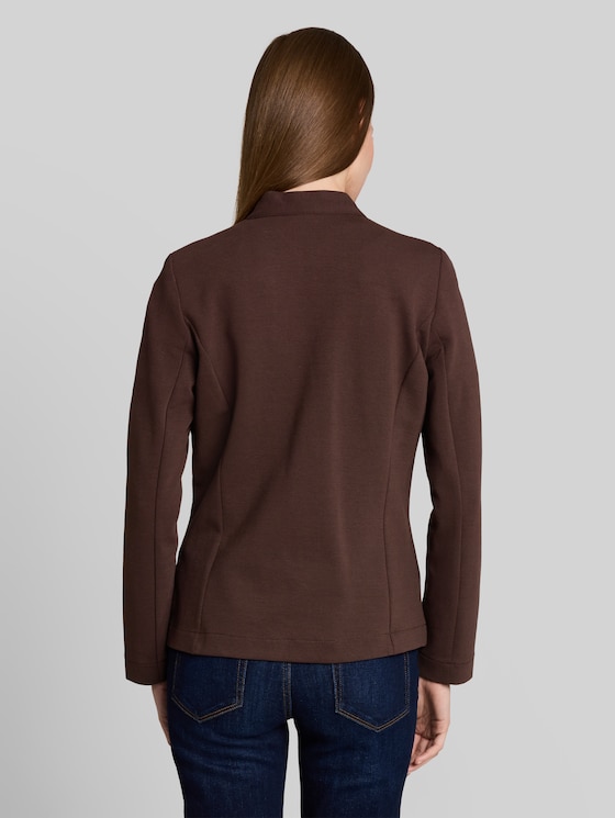 Slim-fit blazer with ottoman texture - java dark brown
