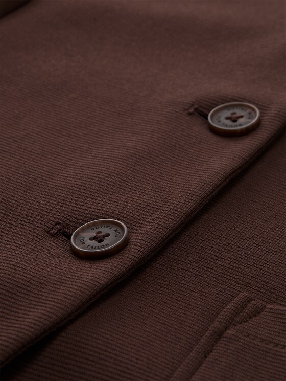 Slim-fit blazer with ottoman texture - java dark brown