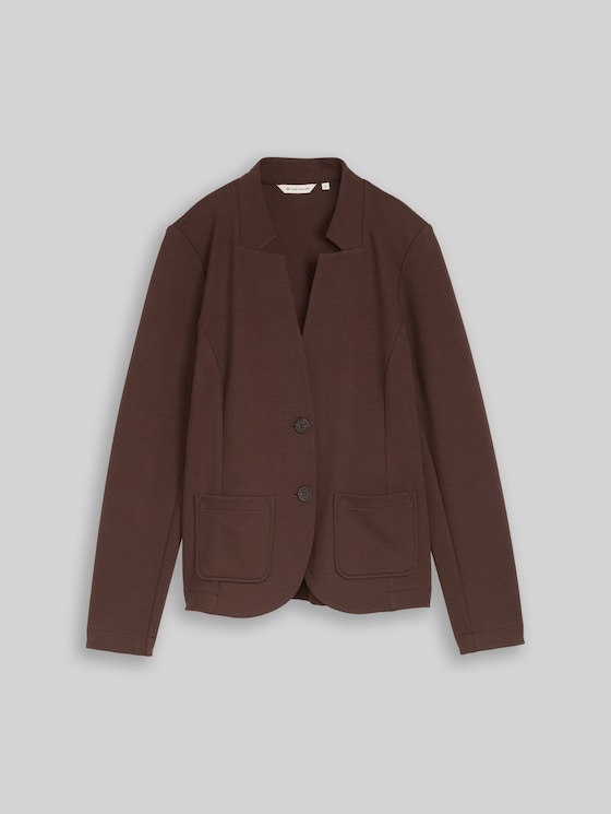 Slim-fit blazer with ottoman texture - java dark brown