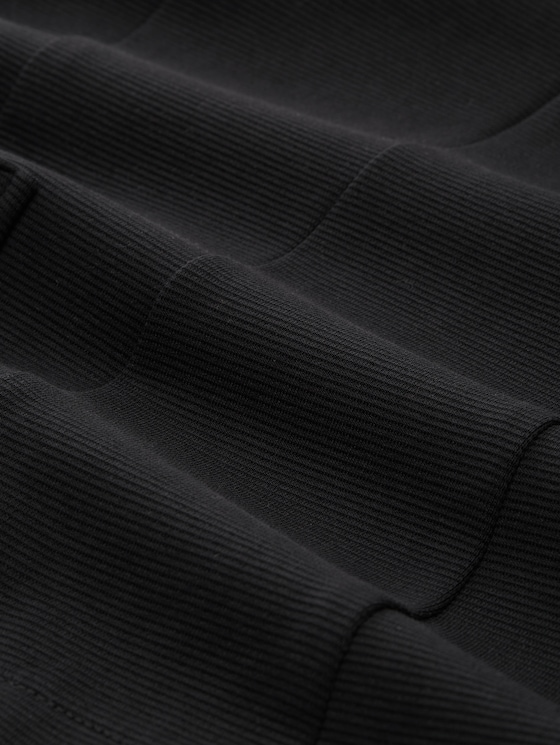 Slim-fit blazer with ottoman texture - deep black