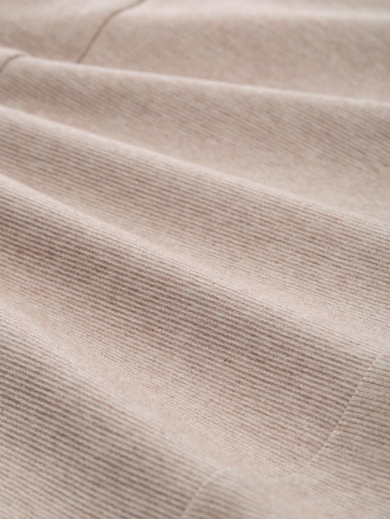 Slim-fit blazer with ottoman texture - soft taupe melange