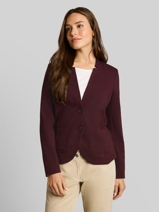 Slim-fit blazer with ottoman texture - preppy plum melange