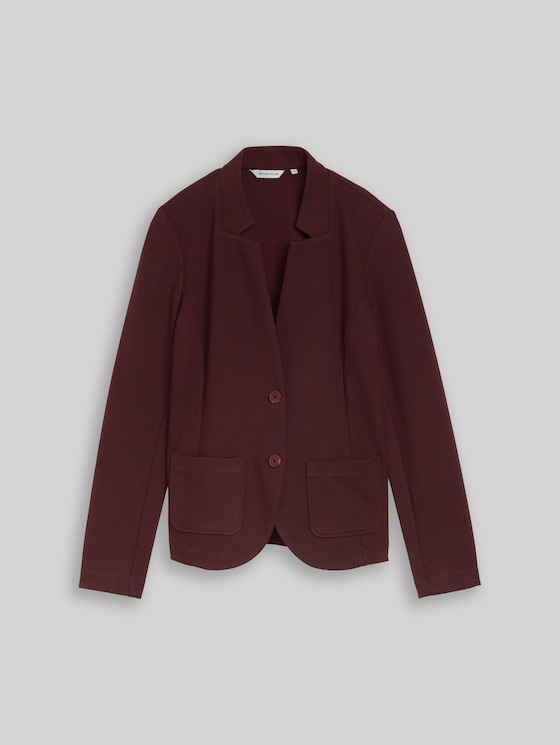 Slim-fit blazer with ottoman texture - preppy plum melange