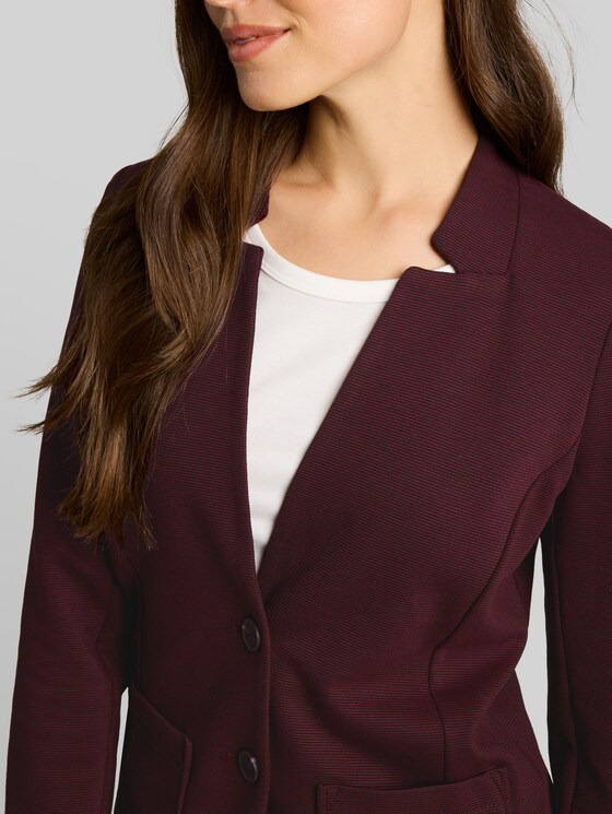 Slim-fit blazer with ottoman texture - preppy plum melange