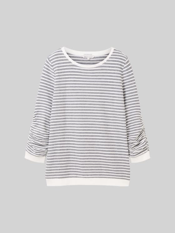 Striped sweatshirt - blue white structured stripe