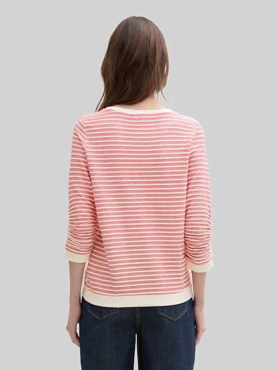 Striped sweatshirt - red white structure stripe