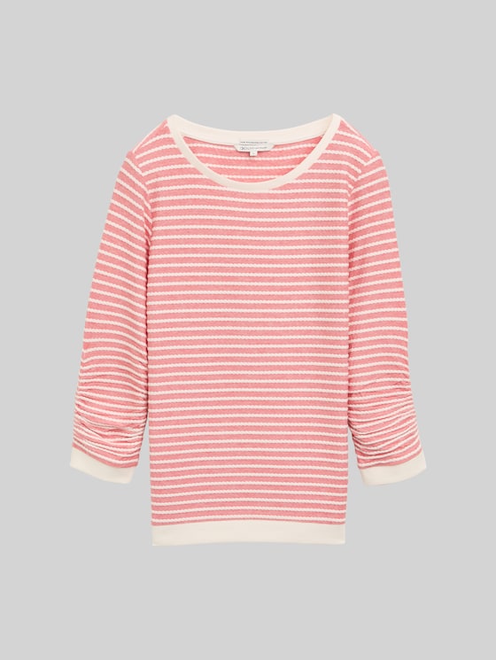 Striped sweatshirt - red white structure stripe