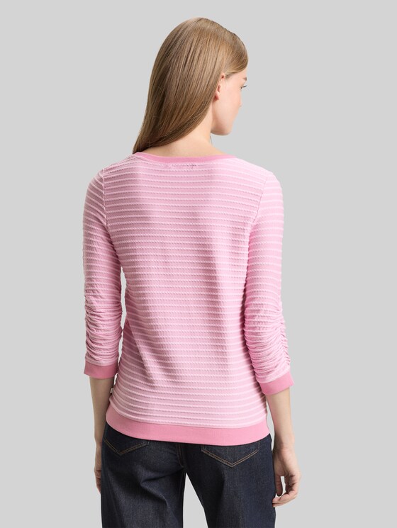 Striped sweatshirt - tonal rose structure stripe