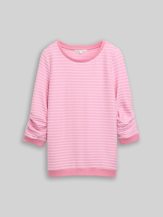 Striped sweatshirt - tonal rose structure stripe