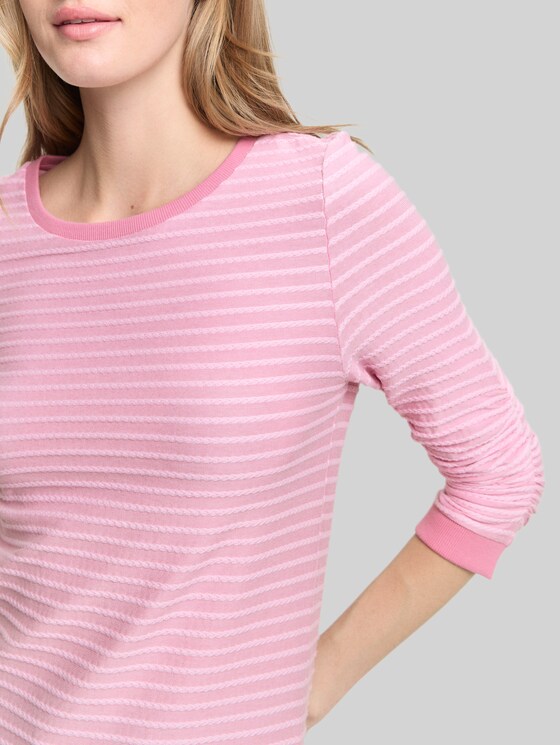 Striped sweatshirt - tonal rose structure stripe