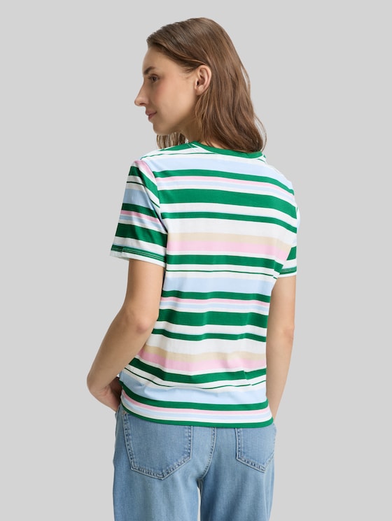 T-shirt with knot detail - multicolor stripe