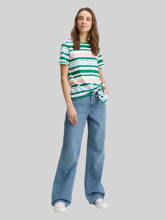 T-shirt with knot detail - multicolor stripe