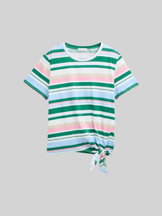 T-shirt with knot detail - multicolor stripe