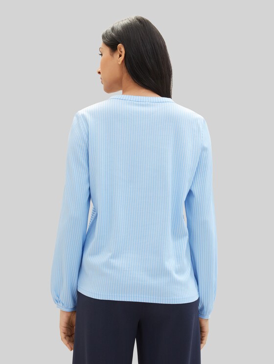 Striped blouse - blue white thin stripe