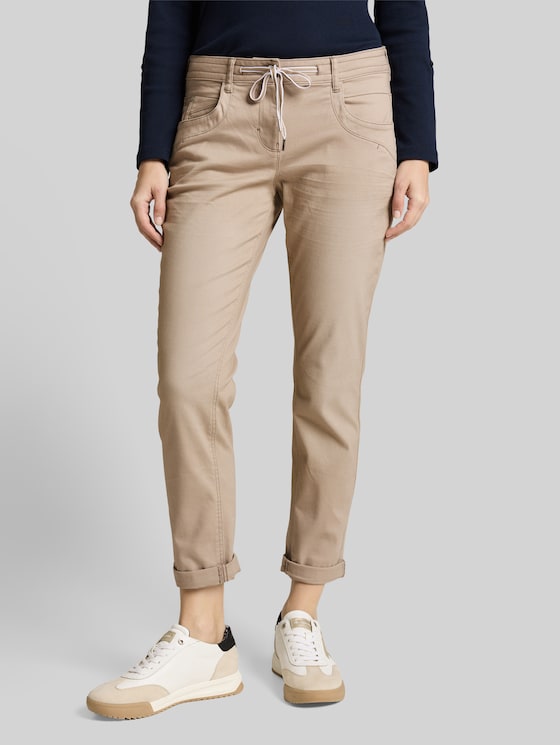 Tapered relaxed-fit trousers - soft taupe grey