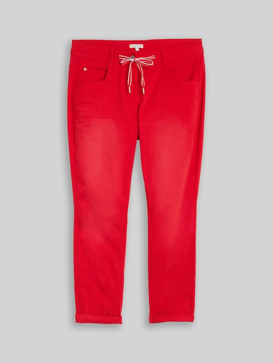 Tapered relaxed-fit trousers - soft scarlet red