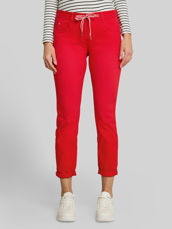 Tapered relaxed-fit trousers - soft scarlet red