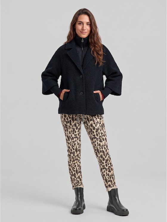 Tapered relaxed-fit trousers - brown beige leo print