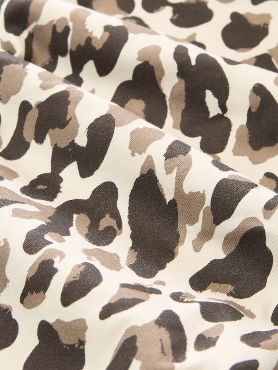 Tapered relaxed-fit trousers - brown beige leo print