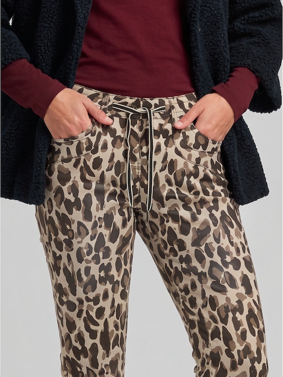 Tapered relaxed-fit trousers - brown beige leo print