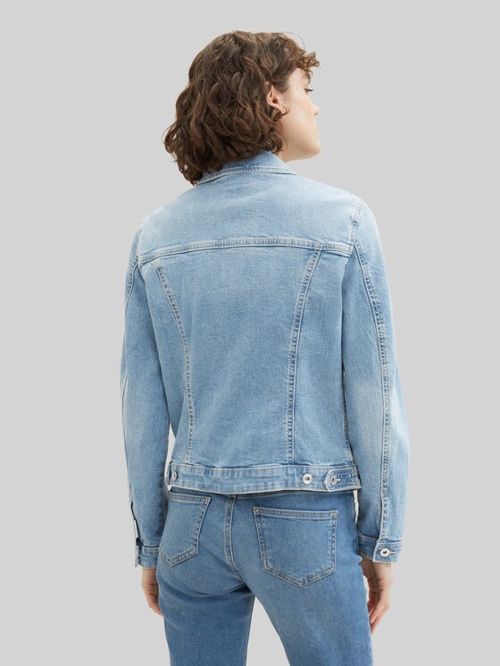 Denim jacket with recycled cotton - Light Stone Blue Denim