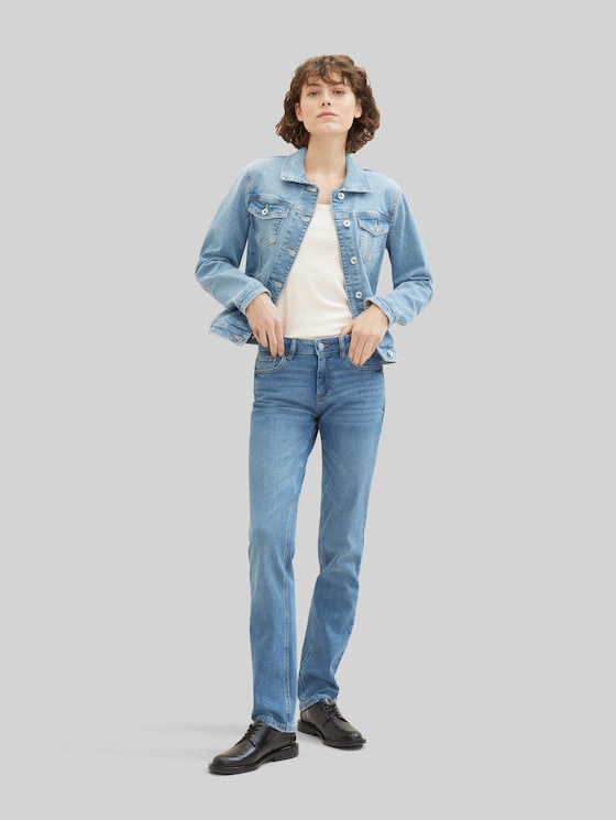 Denim jacket with recycled cotton - Light Stone Blue Denim