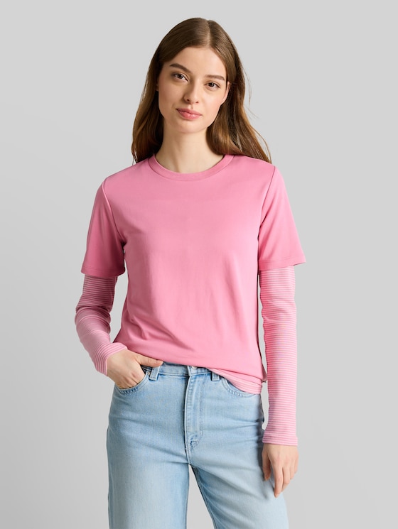 Loose-fit T-shirt - Soft Blush Rose