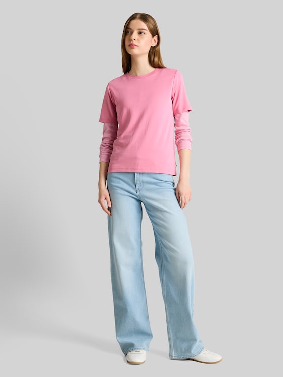 Loose-fit T-shirt - Soft Blush Rose