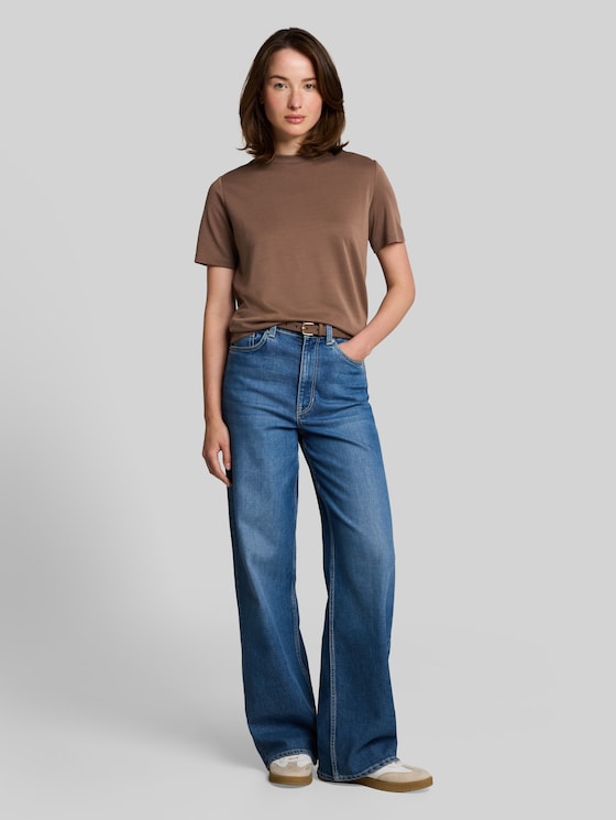 Loose-fit T-shirt - coffee brown