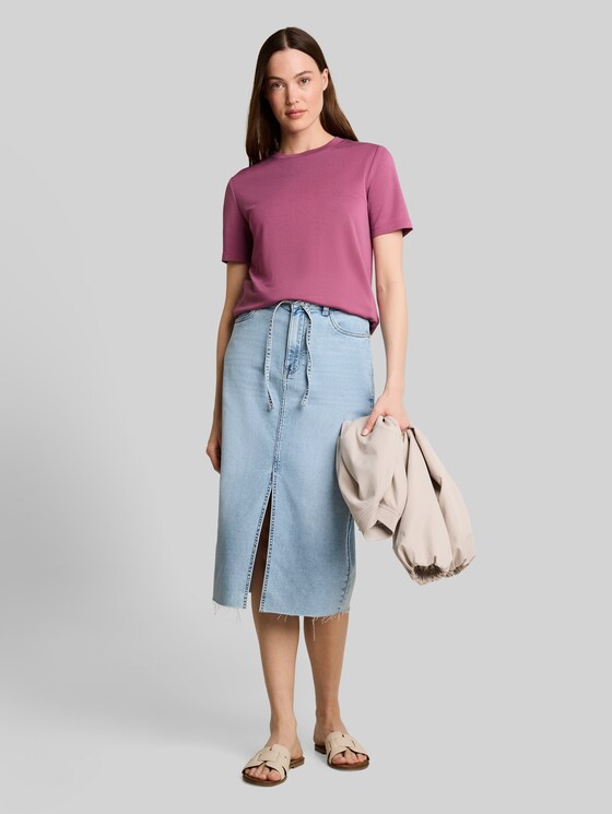 Loose-fit T-shirt - dusty berry