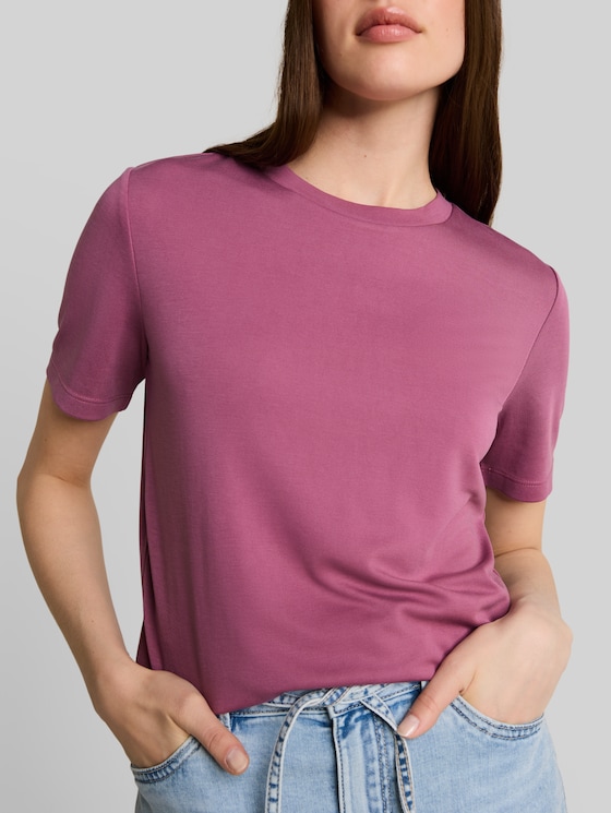 Loose-fit T-shirt - dusty berry