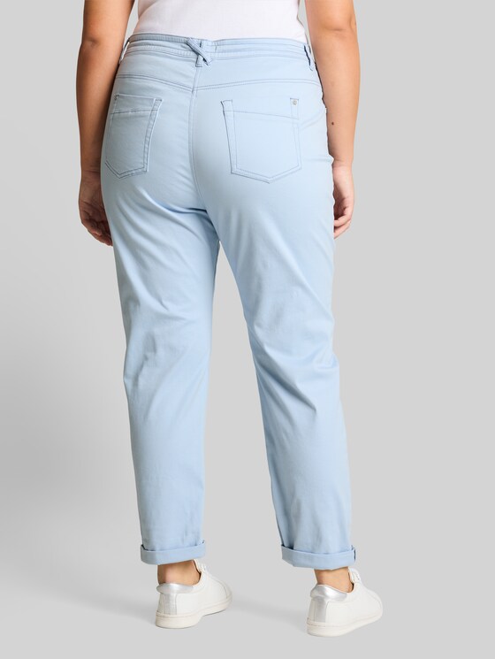 Plus Size – Cropped Slim Trousers - Kentucky Blue