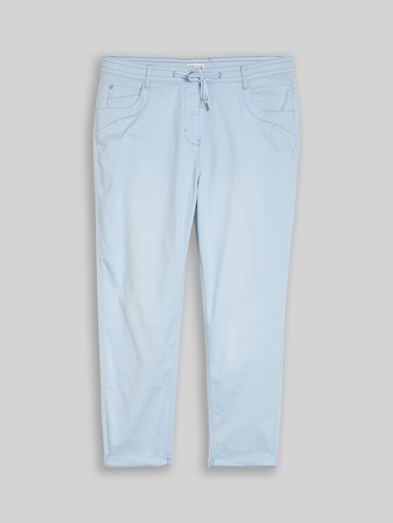 Plus Size – Cropped Slim Trousers - Kentucky Blue