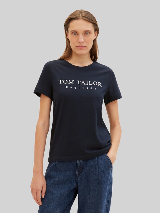 T-shirt with embroidered logo - sky captain blue