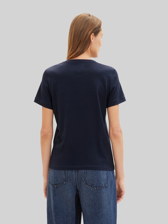 T-shirt with embroidered logo - sky captain blue