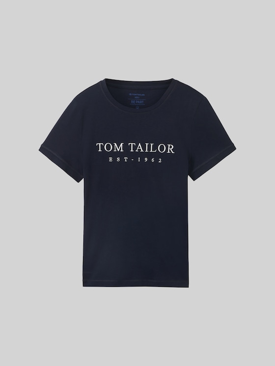 T-shirt with embroidered logo - sky captain blue