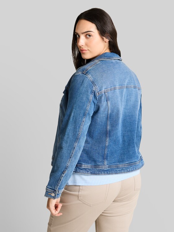 Plus Size - Denim Jacket with Organic Cotton - Blue Denim