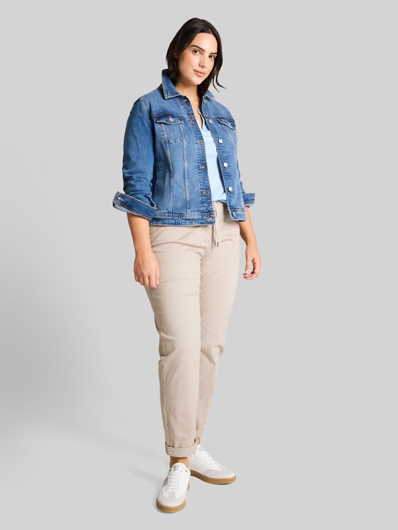 Plus Size - Denim Jacket with Organic Cotton - Blue Denim