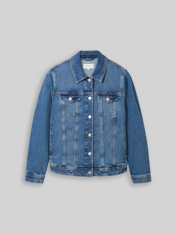 Plus Size - Denim Jacket with Organic Cotton - Blue Denim