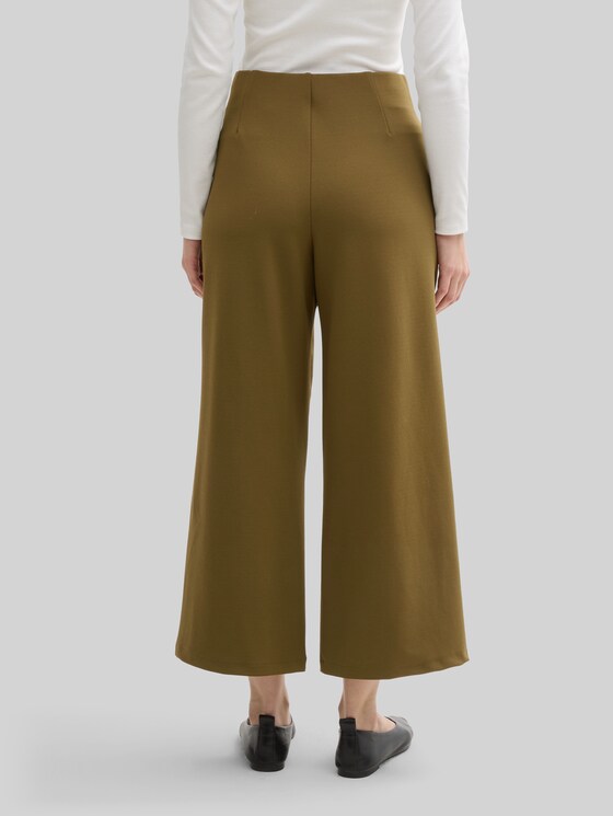 High-waisted culottes - Golden Olive Green