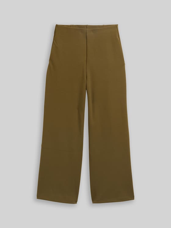 High-waisted culottes - Golden Olive Green