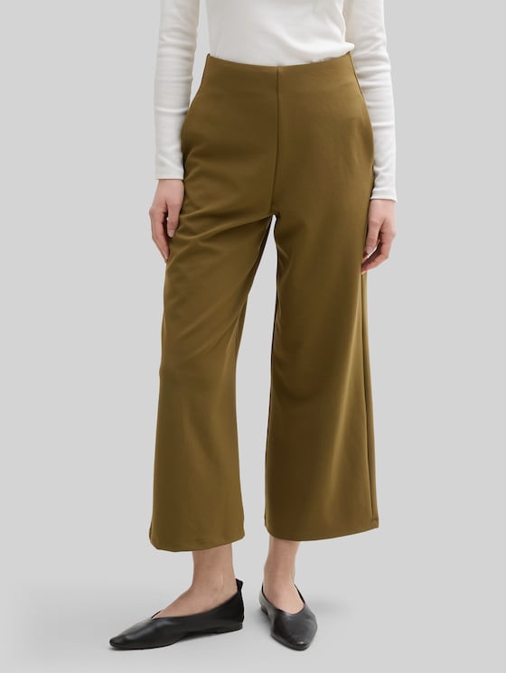 High-waisted culottes - Golden Olive Green