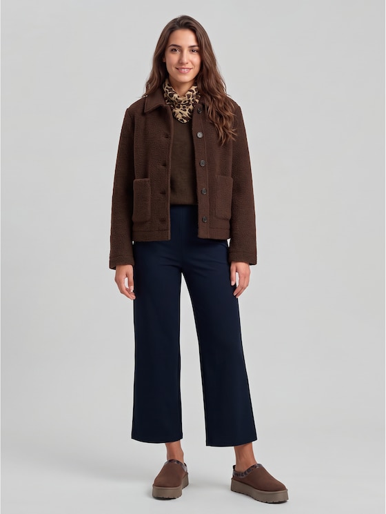 High-waisted culottes - sky captain blue