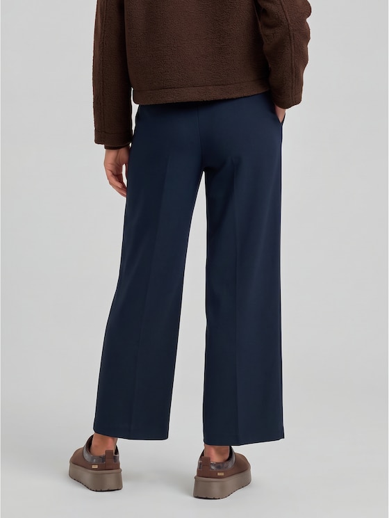 High-waisted culottes - sky captain blue