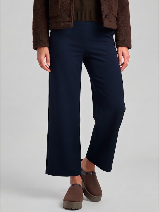High-waisted culottes - sky captain blue