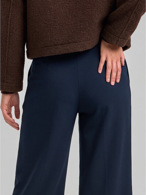 High-waisted culottes - sky captain blue