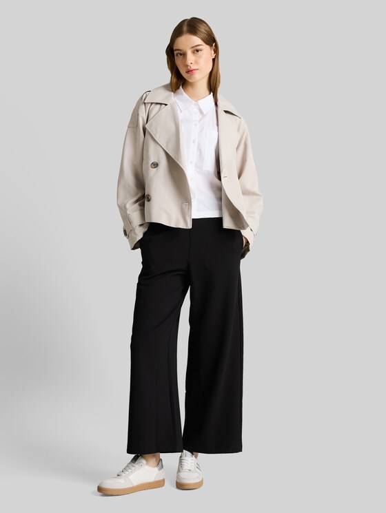 High-waisted culottes - deep black