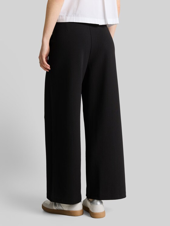 High-waisted culottes - deep black